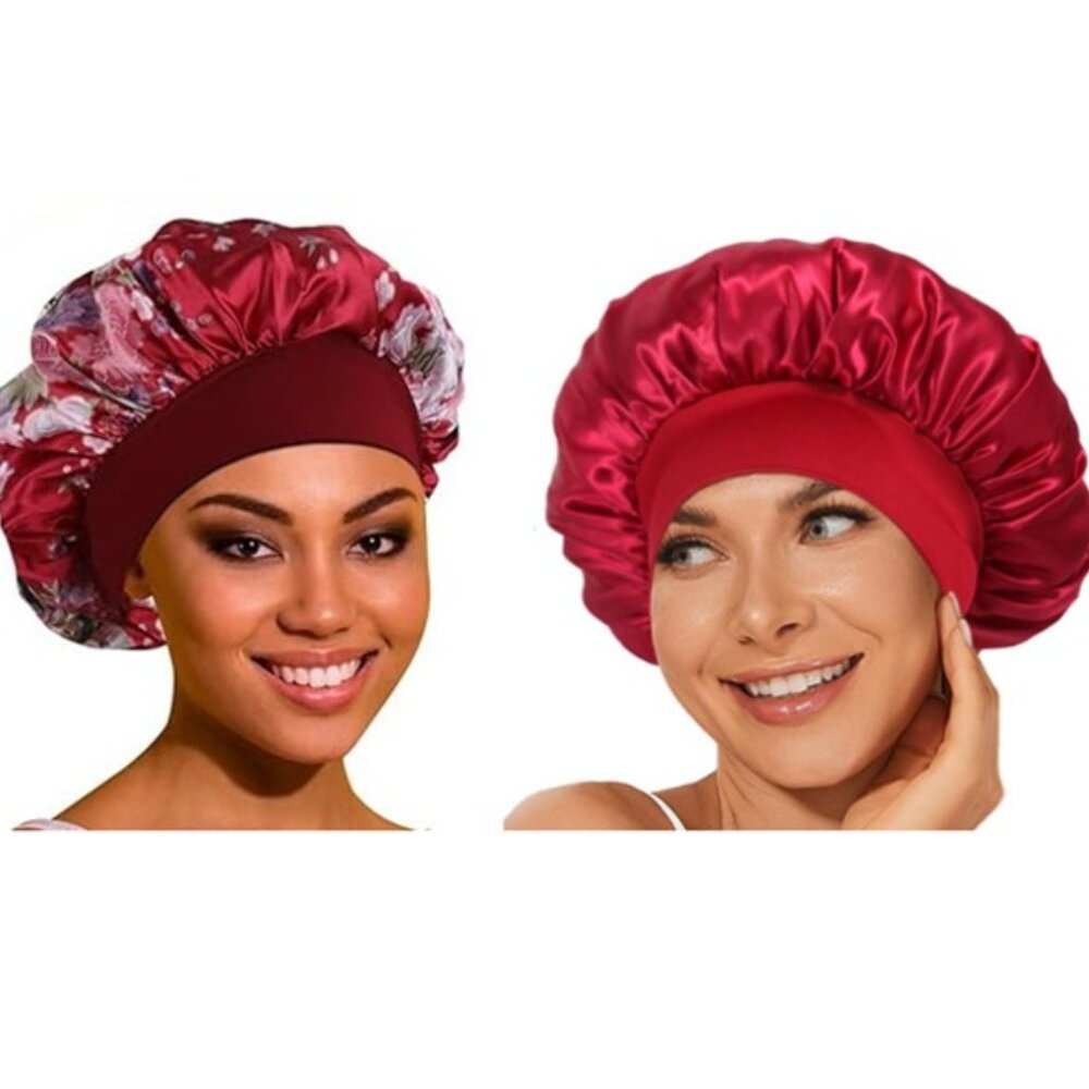 2 Piece Wide Band Satin Sleeping Bonnet for Heatless Curls (NEW IN PACKAGE)